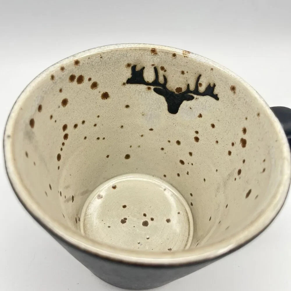 Pottery Barn Rustic Reindeer Terracotta Mug